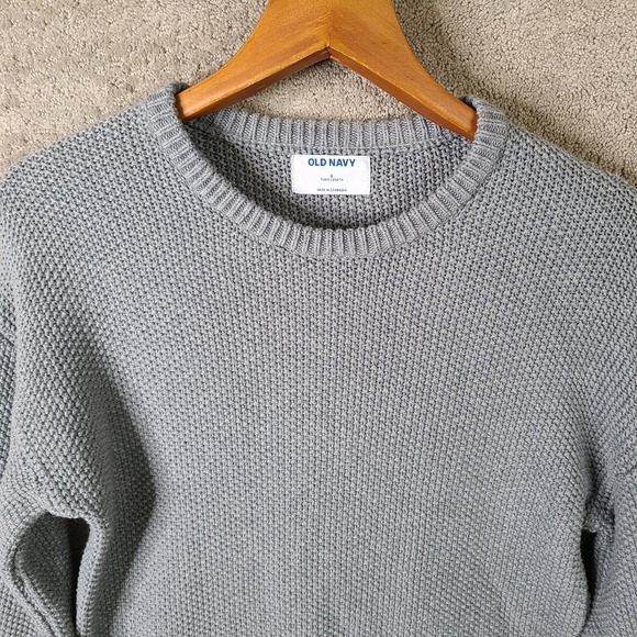 Old Navy Sweater Womens Small Grey Tunic Length Cotton Knit Crew Neck Casual - Picture 2 of 8
